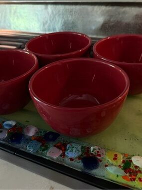 Pottery Barn Sausalito Red Cereal-Soup Bowls